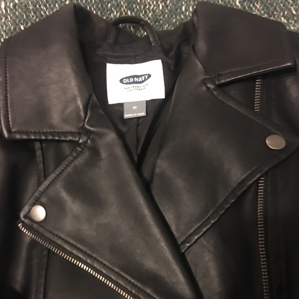Black leather jacket